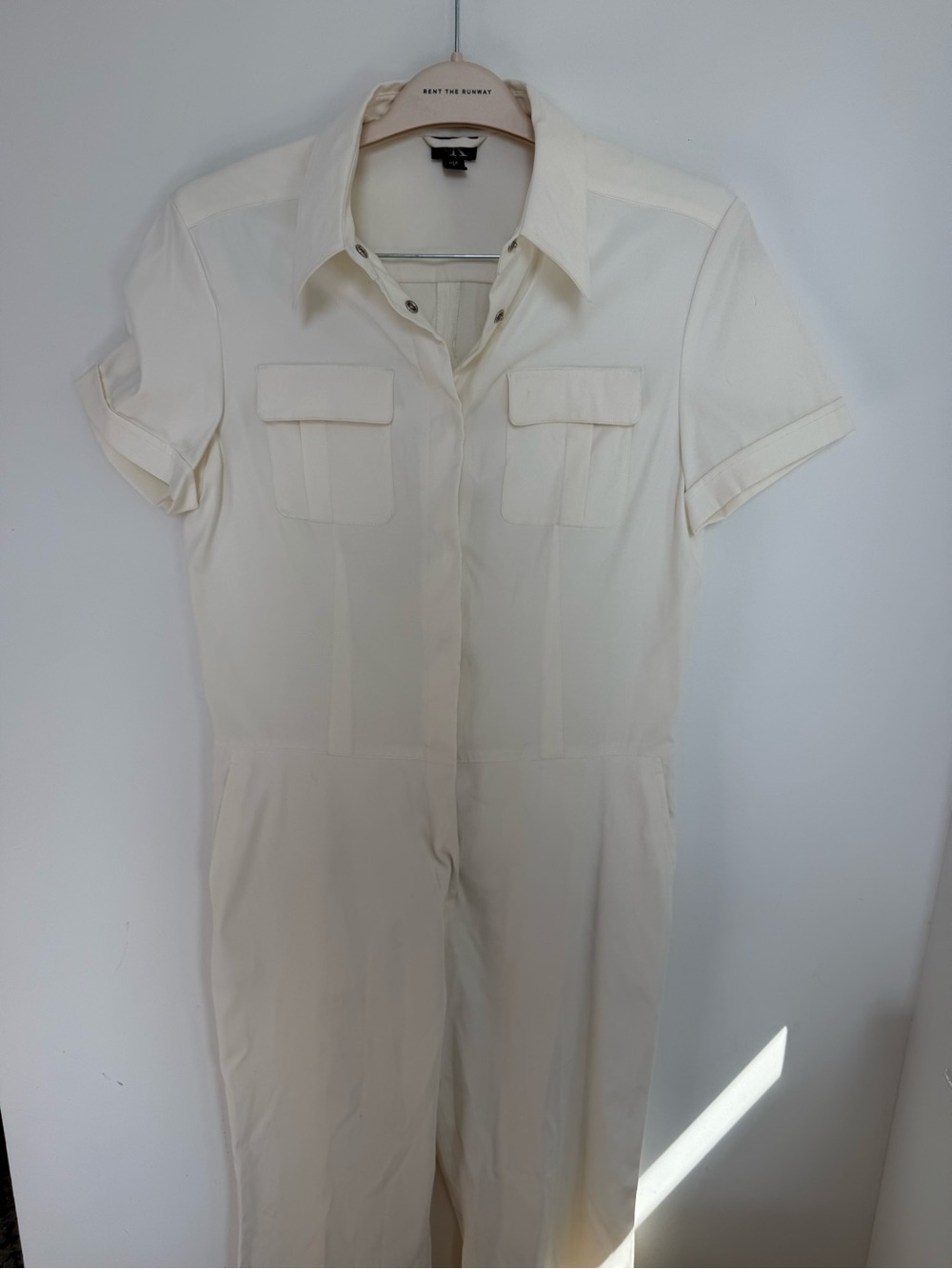 Calvin Klein Cream Short-Sleeve Utility Romper